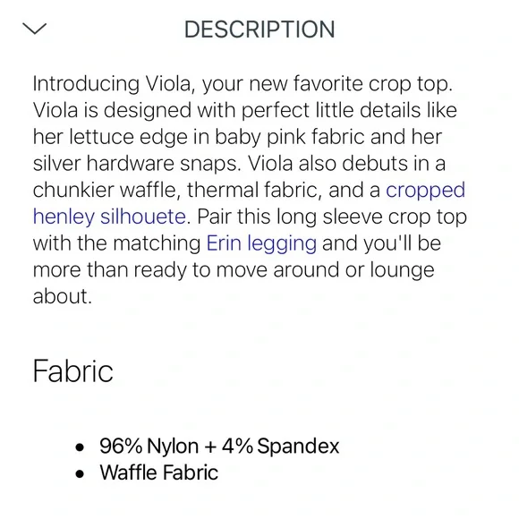 NWT Frankie’s Bikinis Viola Thermal Waffle Long Sleeve Henley Crop Top - Picture 7 of 9